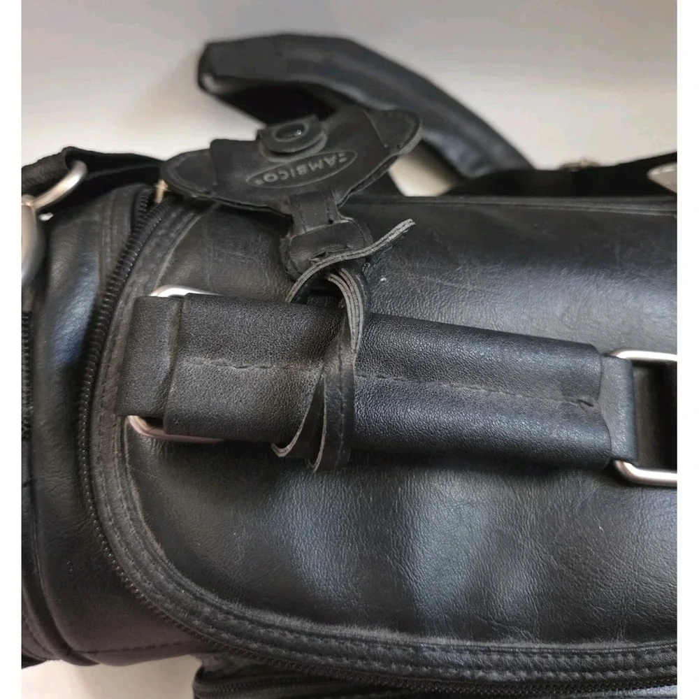 Ambico Black Faux Leather Camera Bag With Multiple Compartments And Strap in EUC